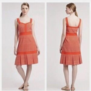 Women's Designer Tory Burch Berdine Eyelet Dress in Habanero Pepper Red. Size 8.
